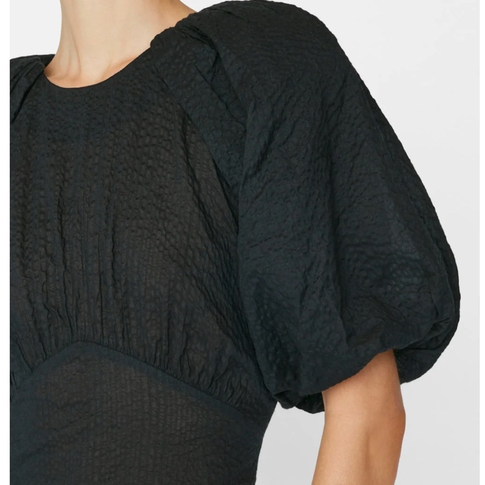 FRAME Women's Gathered Seam Puff Sleeve Dress - Picture 5 of 11